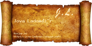 Jova Ladomér névjegykártya